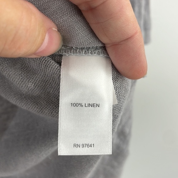 𝅺J. Jill Love Linen 100% Linen Gray Top Sz S - Picture 4 of 6